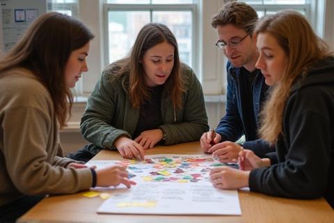 Team working on a community project