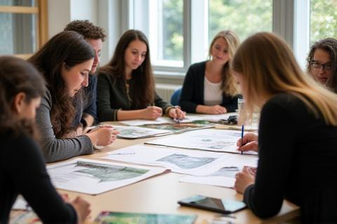 Workshop participants learning sustainable design