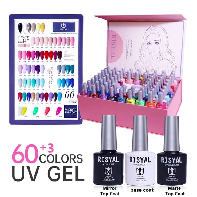 GEL NAIL POLIS KIT 60 COLOR +3